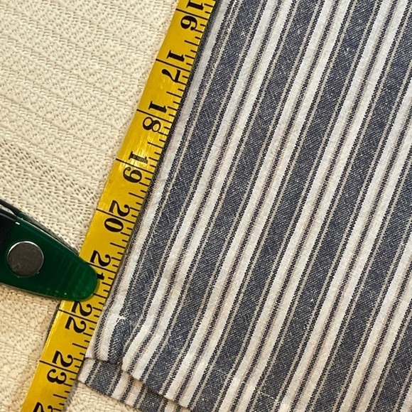 Abercrombie & Fitch Ultra High Rise Blue Linen Striped Pants wide leg Small - Picture 13 of 13